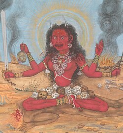 Detail from The Goddess Bhairavi Devi with Shiva